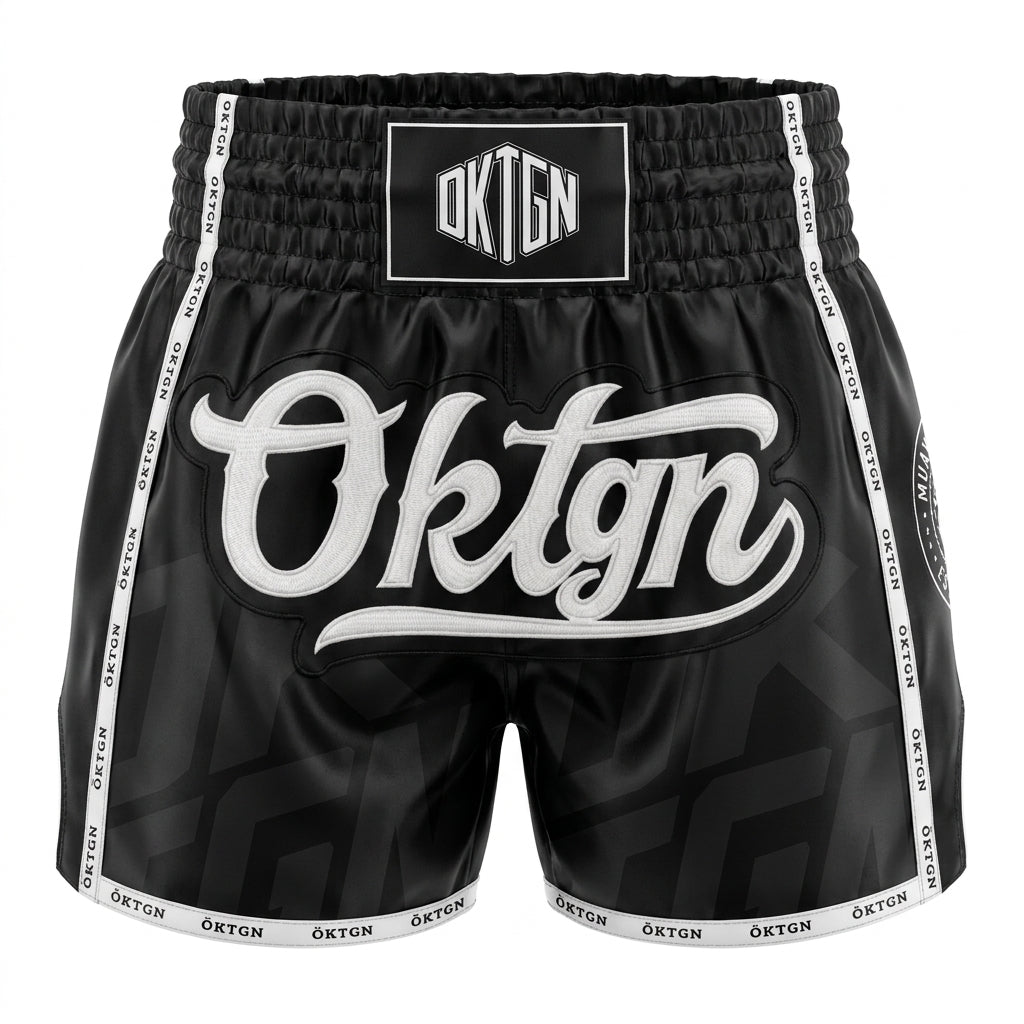 Short Muay Thai OKTAGON noir face
